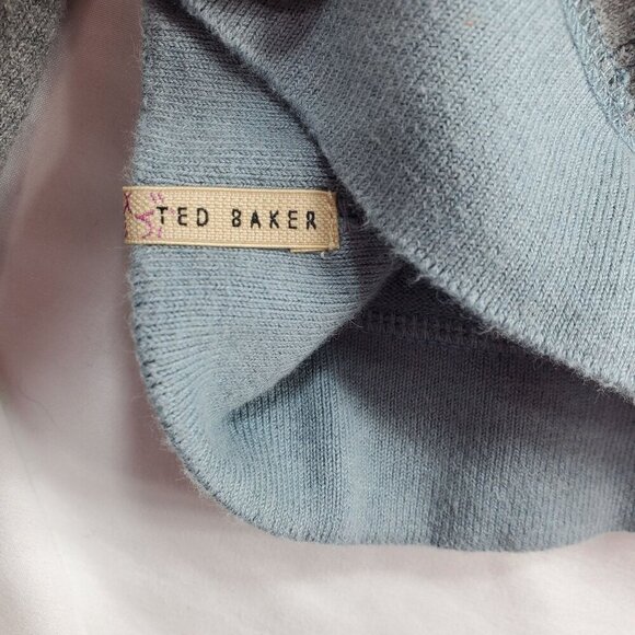 Ted Baker Men's Gray Pullover Sweater Long Sleeve Round Neck Size Medium (C-5) - Picture 9 of 10